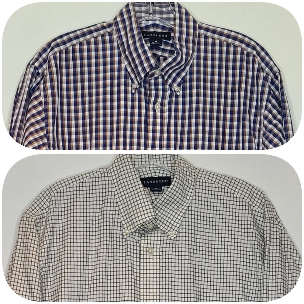 Lands End long sleeve button down shirt lot - medium